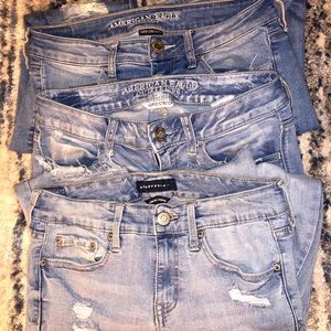 3 pairs of American Eagle/Aeropostal jeans